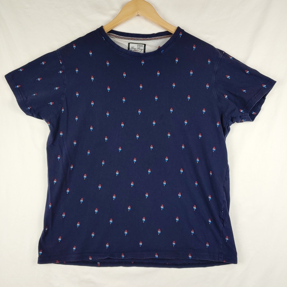 Ping Pong Pro T Shirt Mens XL Navy Popsical All Over Print Short Sleeve